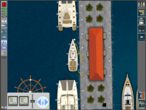 Boote im Hafen mit Steg