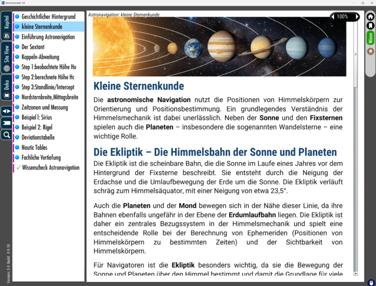 Astronomische Navigation und Planetenbahnen