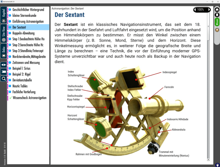 Navigationsinstrument zur Bestimmung von Positionen