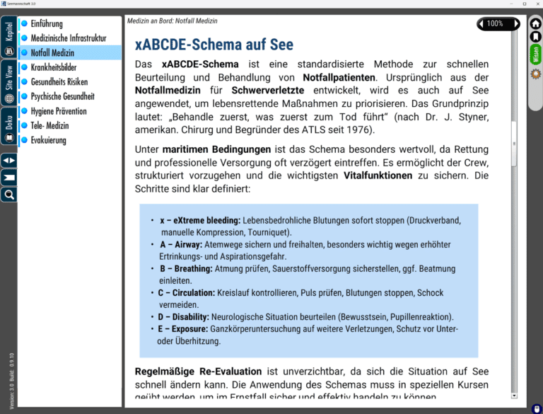 Medizinisches Schema für Notfälle