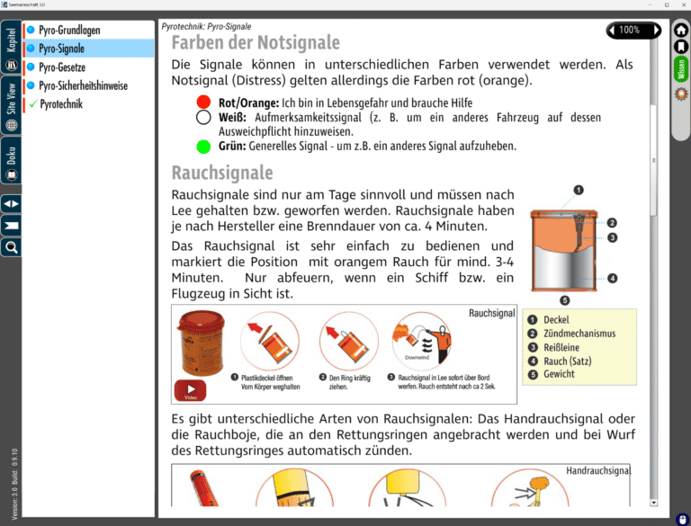 Farben und Signale der Notsignale