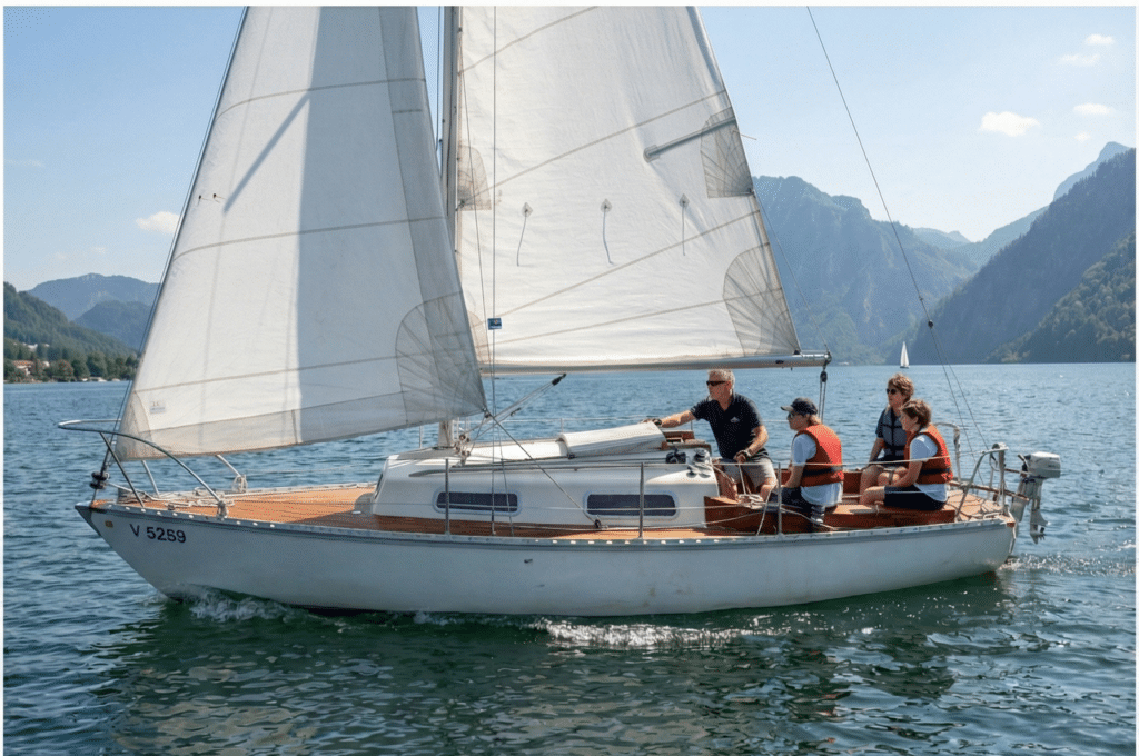 Segelboot auf ruhigem Wasser